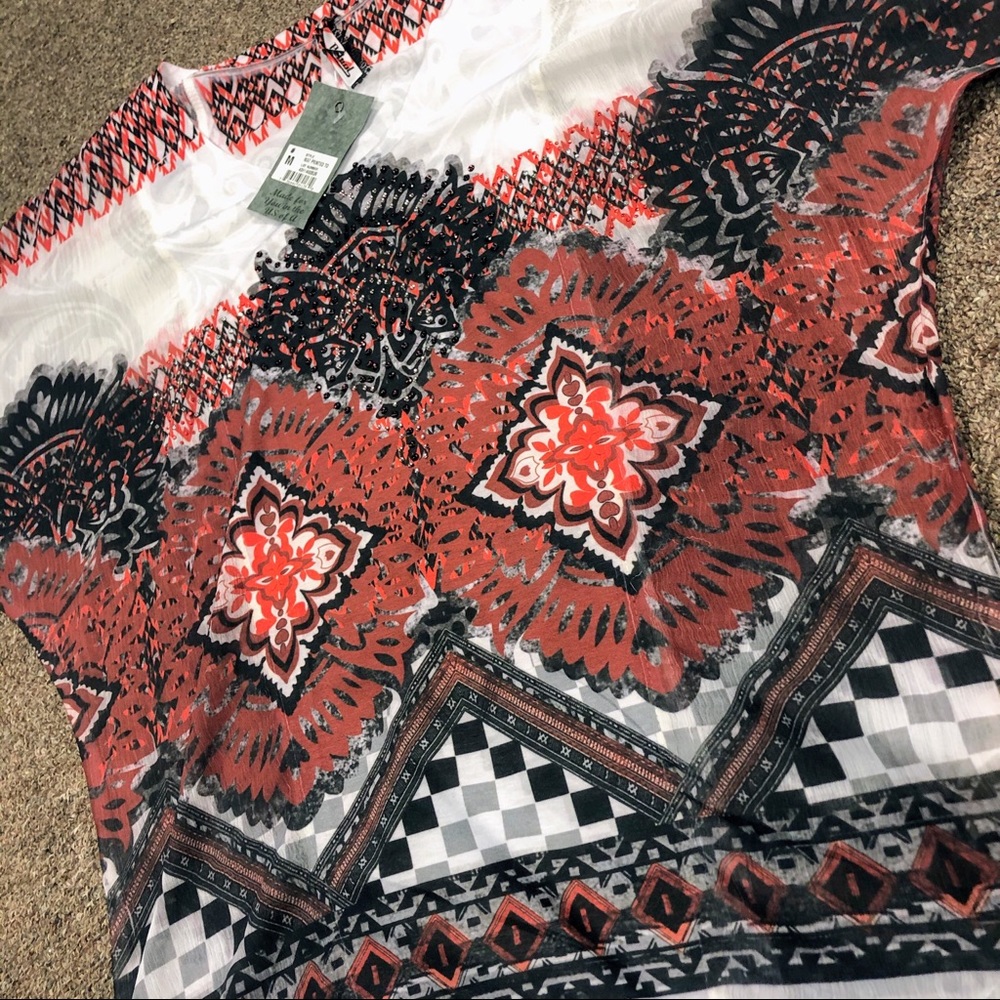 Petrol Aztec Printed IKAT Blouse Top - Picture 3 of 7